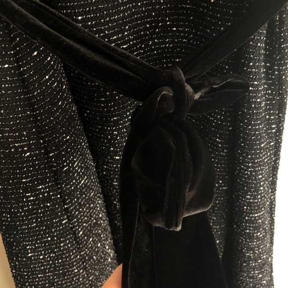 NWT LOFT Textured Velvet Belted Midi Dress - Picture 4 of 9